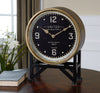 SoHo Chic Table Clock - Brass Finish with Aged Black Details - Alternate Image