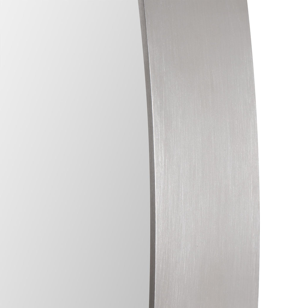 West Hollywood Brushed Nickel Oval Mirror - Vanity Luxury- Alternate Image