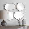 Set of 4 Aged Gold Scandinavian Mirrors | Various Sizes- Alternate Image