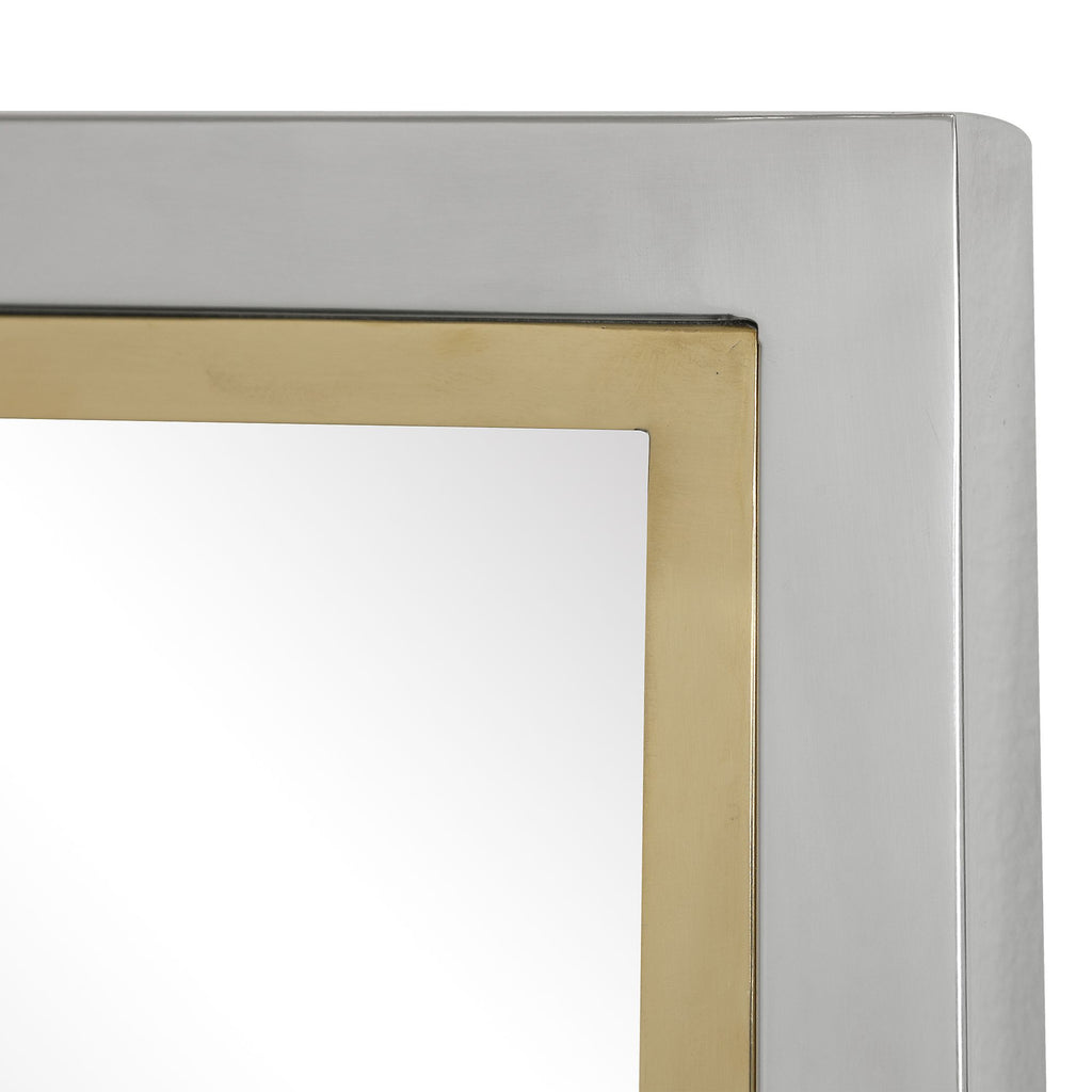 Central Park Chic Vanity Mirror | Chrome and Gold Finish- Alternate Image