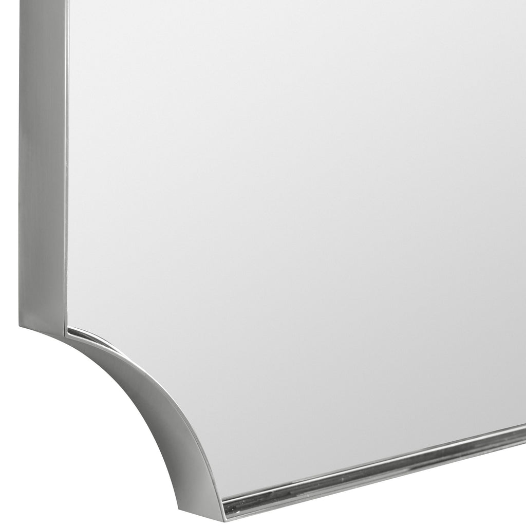 Polished Nickel Scalloped Corner Mirror- Alternate Image