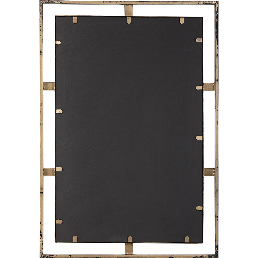 Gold & Bronze Rectangle Mirror | 3D Iron Frame | Distressed Rustic Finish- Alternate Image