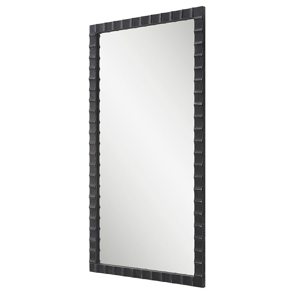 SoHo Chic Black Industrial Mirror | Matte Black- Alternate Image