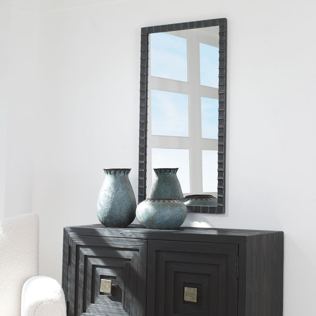 SoHo Chic Black Industrial Mirror | Matte Black- Alternate Image