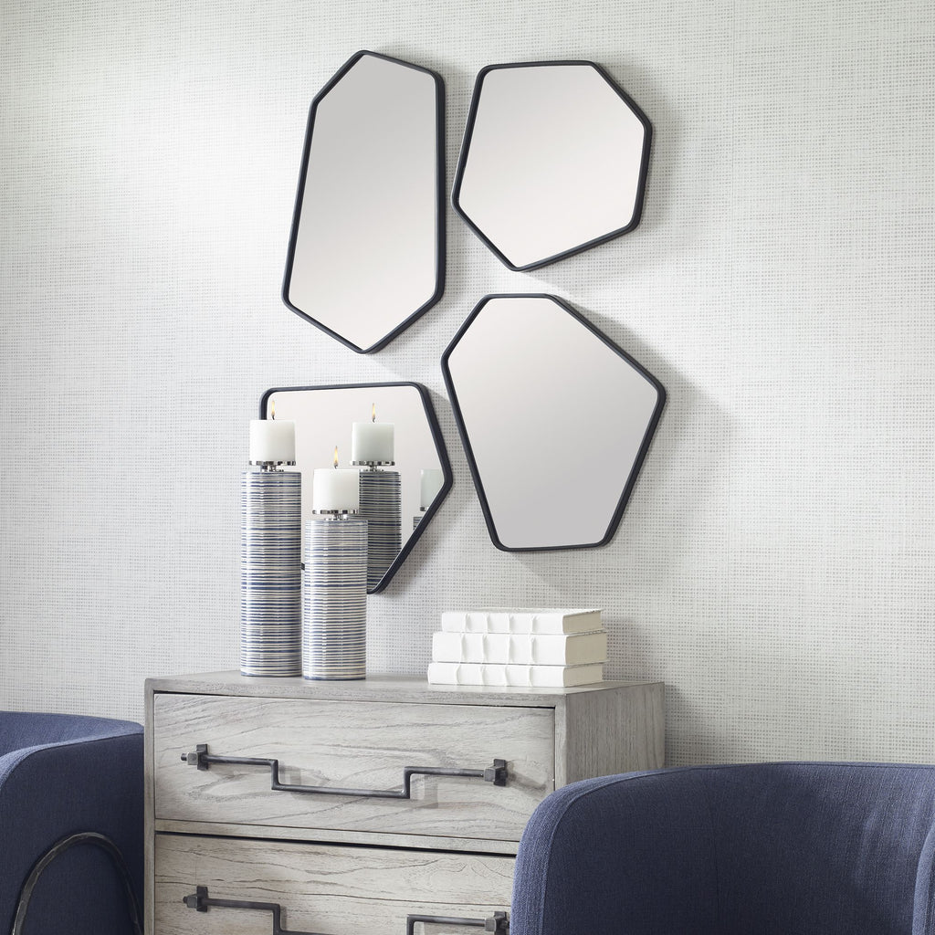 Empire Satin Black Scandinavian Mirror Collection - Various Sizes- Alternate Image