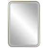 Brushed Brass Lighted Vanity Mirror - Bryant Park Luxury Makeup Mirror- Alternate Image