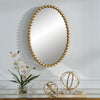 Village Boho Gold Oval Mirror with Elegant Gold Leaf Frame - Alternate Image