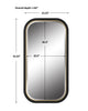 09880 Nevaeh Curved Rectangle Mirror | Dimensions Image