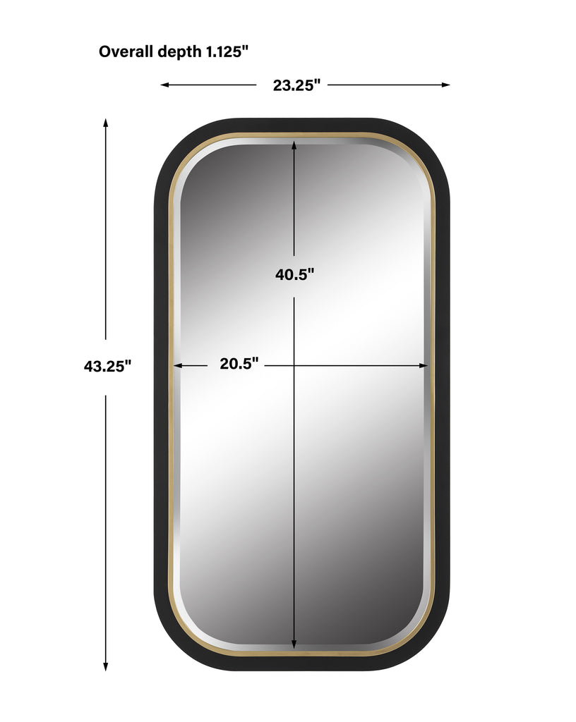 09880 Nevaeh Curved Rectangle Mirror | Dimensions Image
