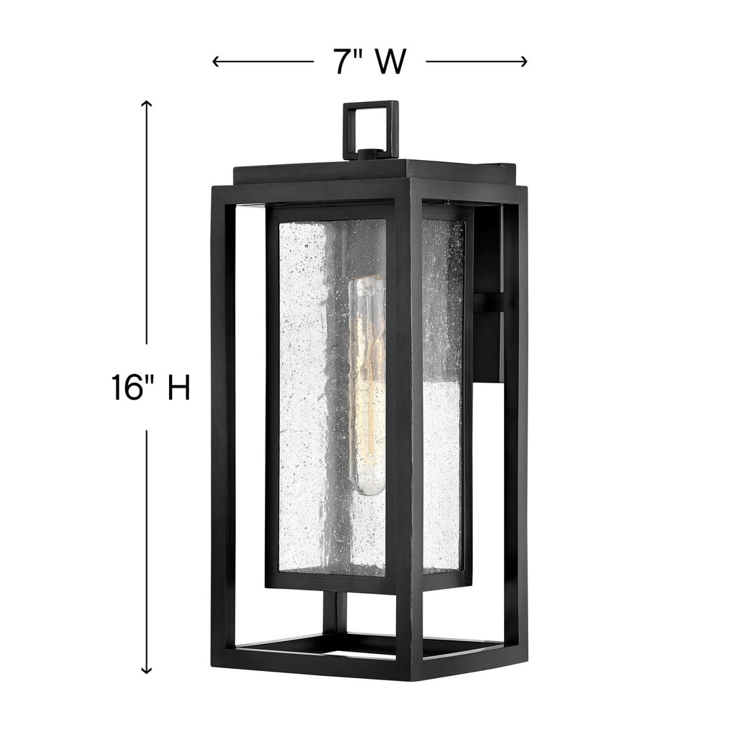 1004BK-LL Republic 1 Light Outdoor Wall Mount|Dimensions Image