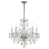 Crystorama Traditional Crystal 22'' Chandelier in Polished Chrome - Front View