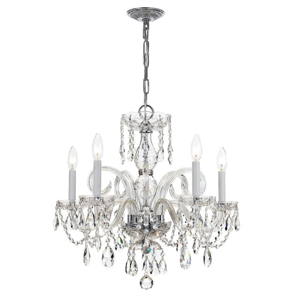 Crystorama Traditional Crystal 22'' Chandelier in Polished Chrome - Front View