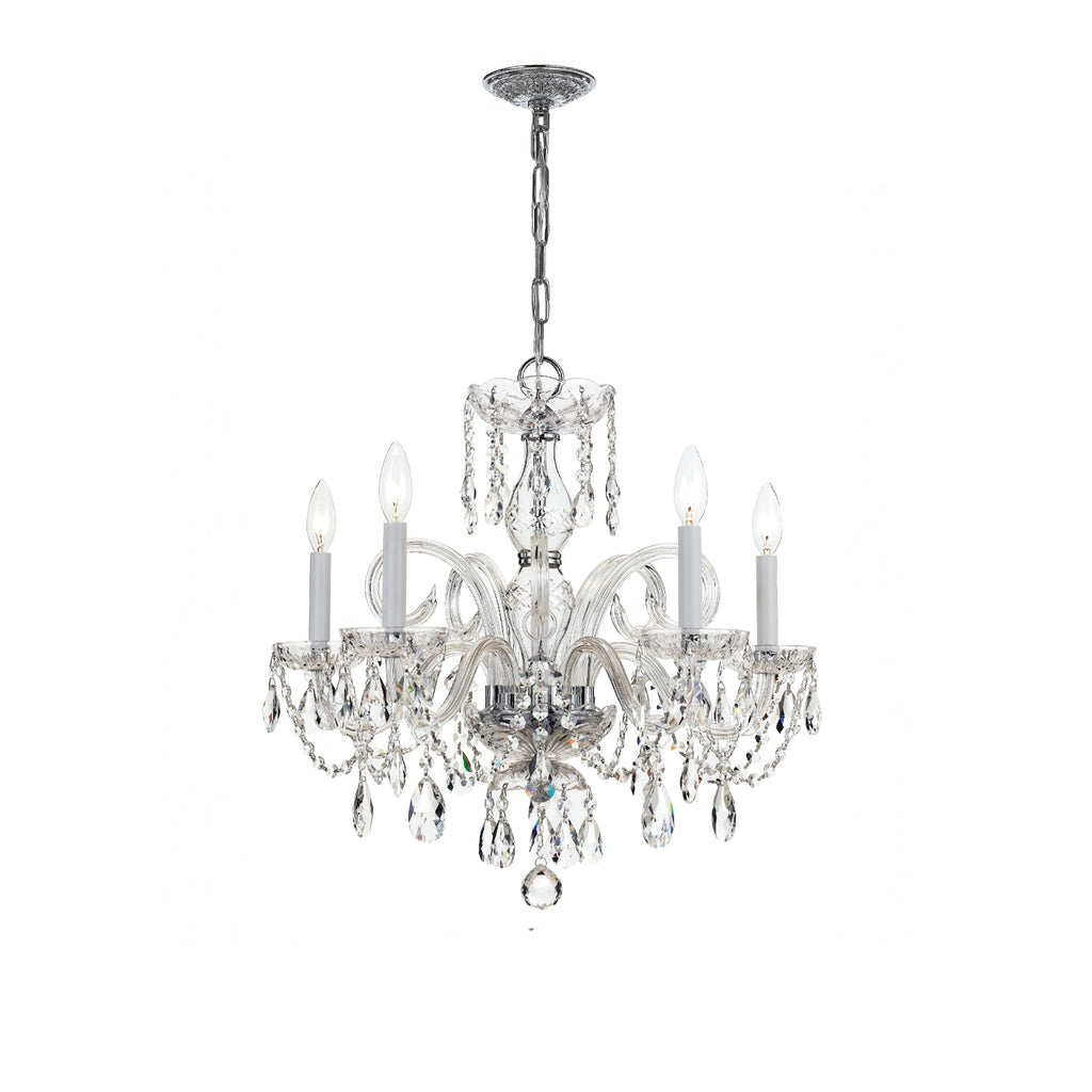 Crystorama Traditional Crystal 22'' Chandelier in Polished Chrome - Front View