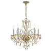 Crystorama Traditional Crystal 22'' Chandelier in Polished Brass - Front View