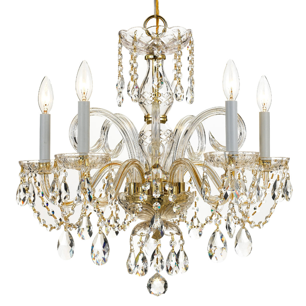 Crystorama Traditional Crystal 22'' Chandelier in Polished Brass - Additional View