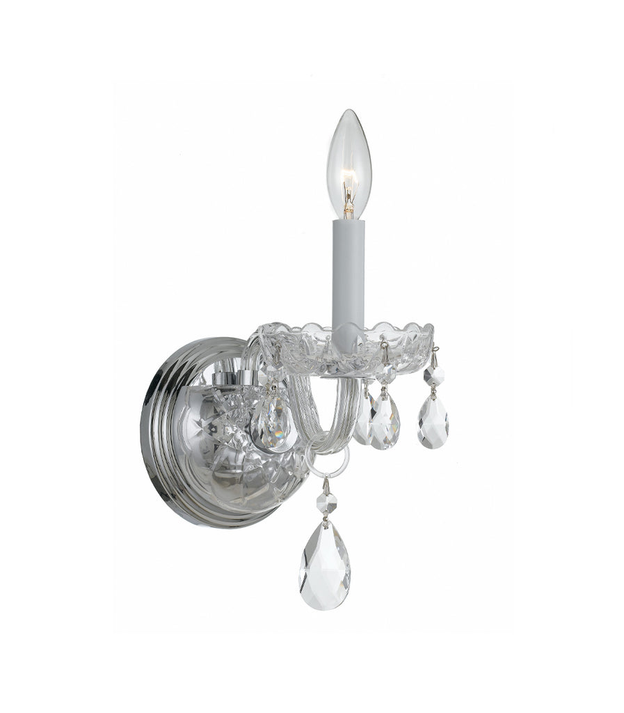 Crystorama Traditional Crystal 5'' Sconce in Polished Chrome - Front View