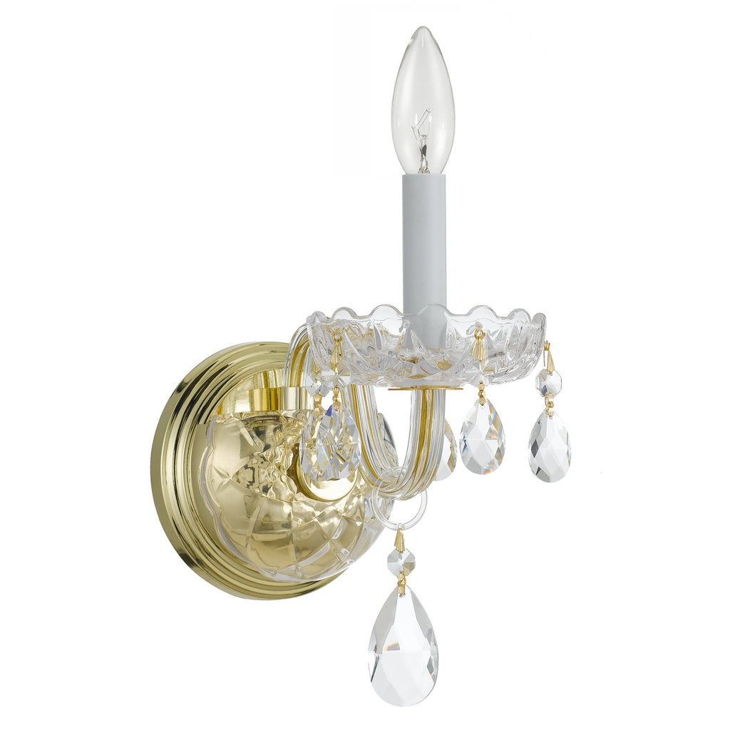 Crystorama Traditional Crystal 5'' Sconce in Polished Brass - Additional View