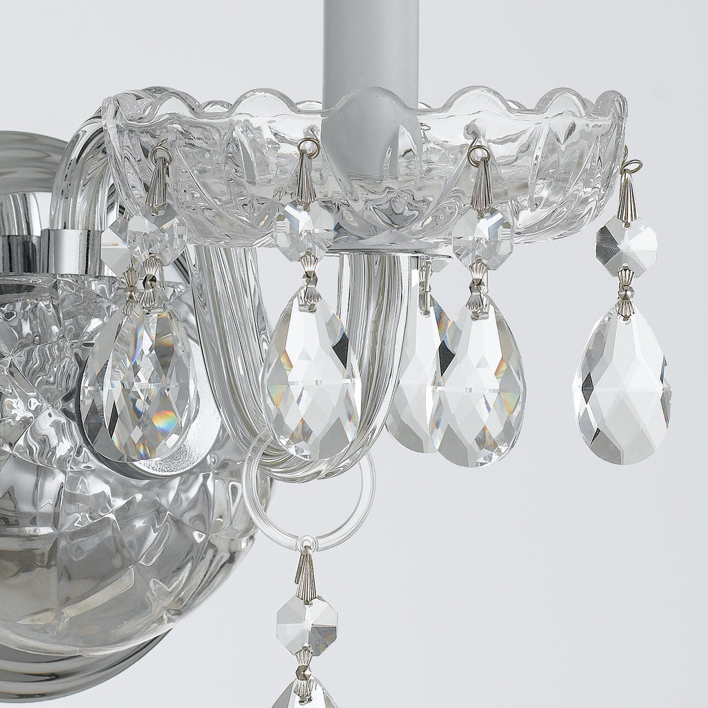 Crystorama Traditional Crystal 15'' Sconce in Polished Chrome - Additional View