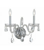 Crystorama Traditional Crystal 15'' Sconce in Polished Chrome - Front View