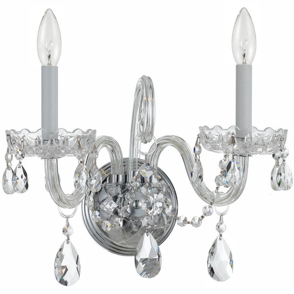 Crystorama Traditional Crystal 15'' Sconce in Polished Chrome - Additional View