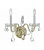 Crystorama Traditional Crystal 15'' Sconce in Polished Brass - Front View