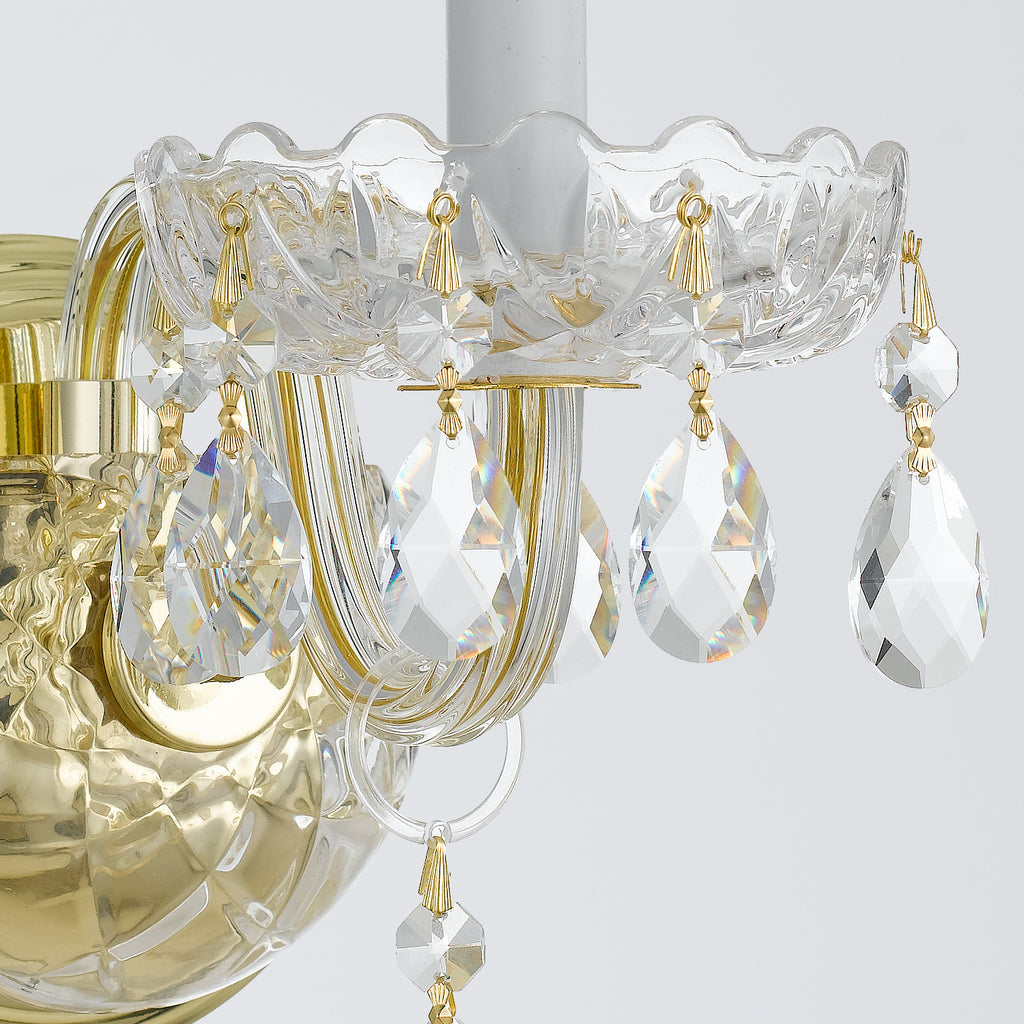 Crystorama Traditional Crystal 15'' Sconce in Polished Brass - Additional View