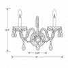 Crystorama Traditional Crystal 15'' Sconce - Product Dimensions
