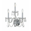 Crystorama Traditional Crystal 15'' Sconce in Polished Chrome - Front View