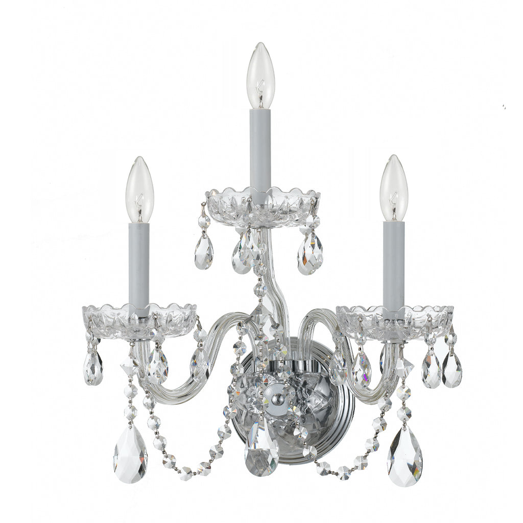Crystorama Traditional Crystal 15'' Sconce in Polished Chrome - Additional View