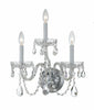 Crystorama Traditional Crystal 15'' Sconce in Polished Chrome - Front View