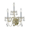 Crystorama Traditional Crystal 15'' Sconce in Polished Brass - Front View