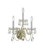Crystorama Traditional Crystal 15'' Sconce in Polished Brass - Front View
