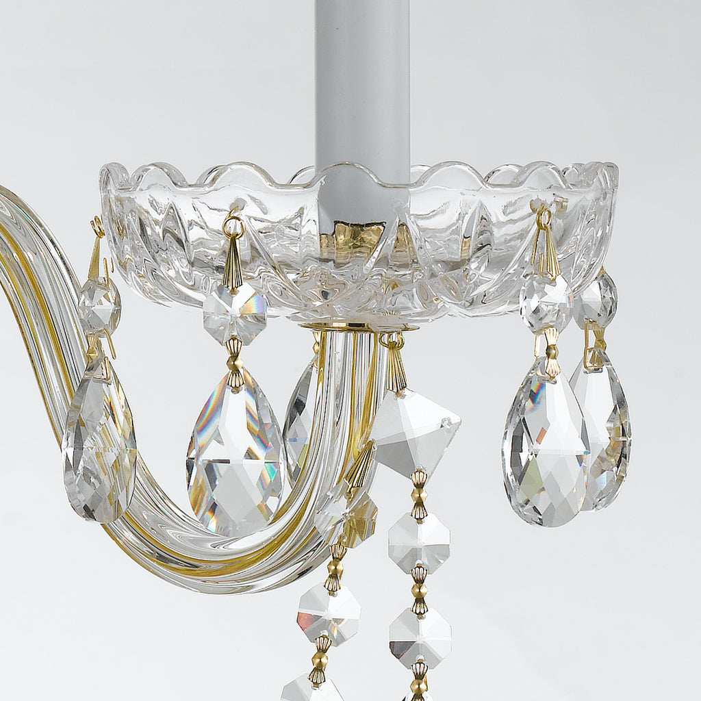 Crystorama Traditional Crystal 15'' Sconce in Polished Brass - Additional View