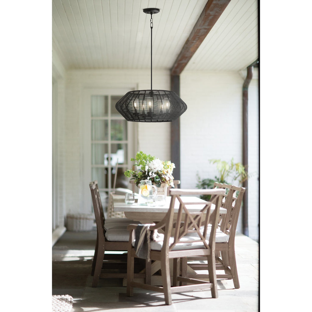 10385BK Luca 5 Light Bohemian Outdoor Chandelier | Lifestyle Image