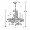 Crystorama Traditional Crystal 18'' Chandelier - Product Dimensions