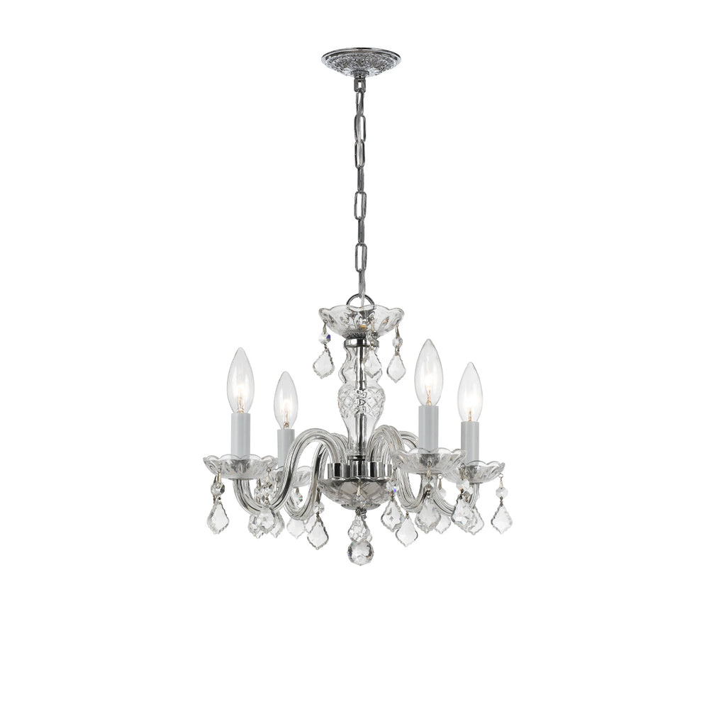 Crystorama Traditional Crystal 15'' Chandelier in Polished Chrome - Front View