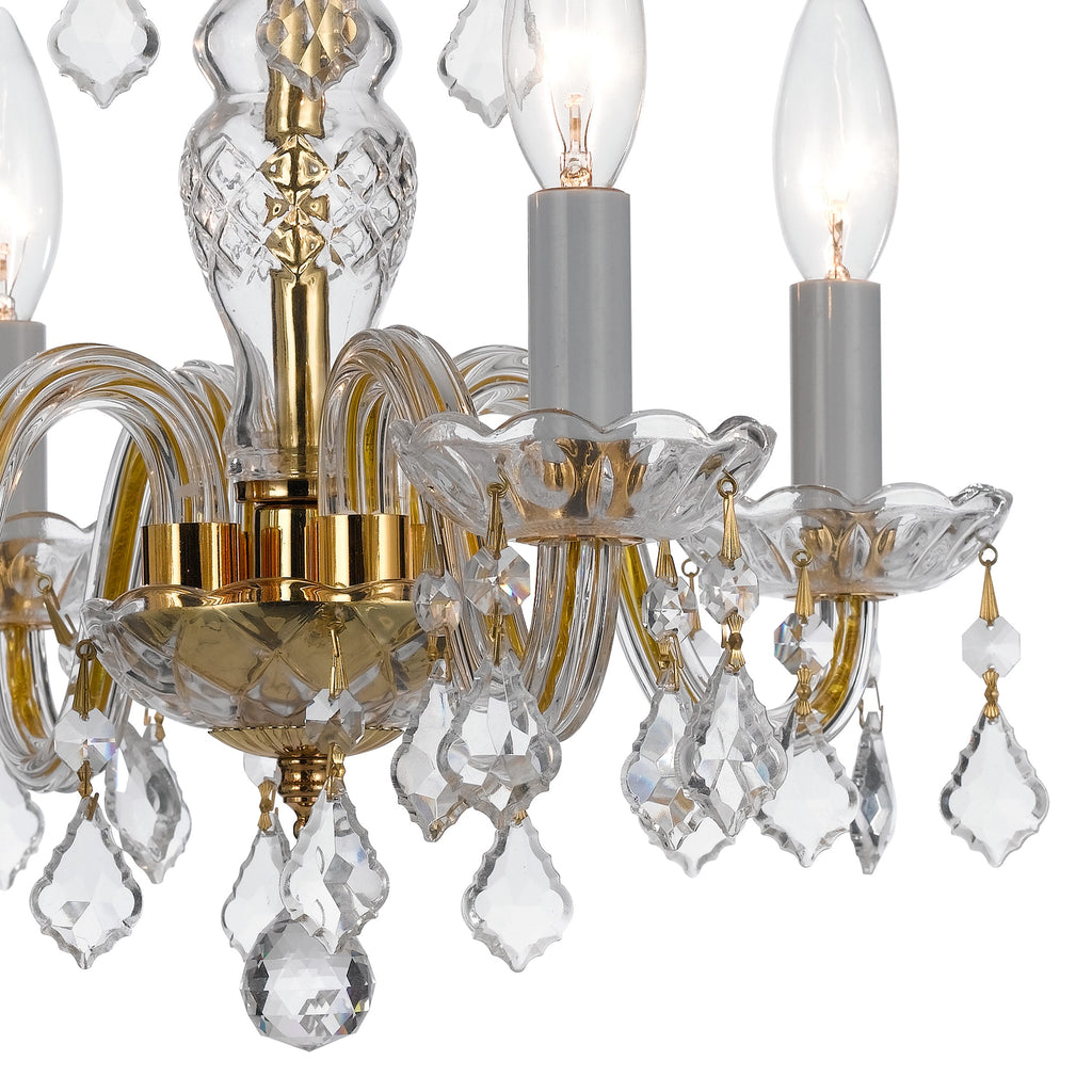 Crystorama Traditional Crystal 15'' Chandelier in Polished Brass - Additional View