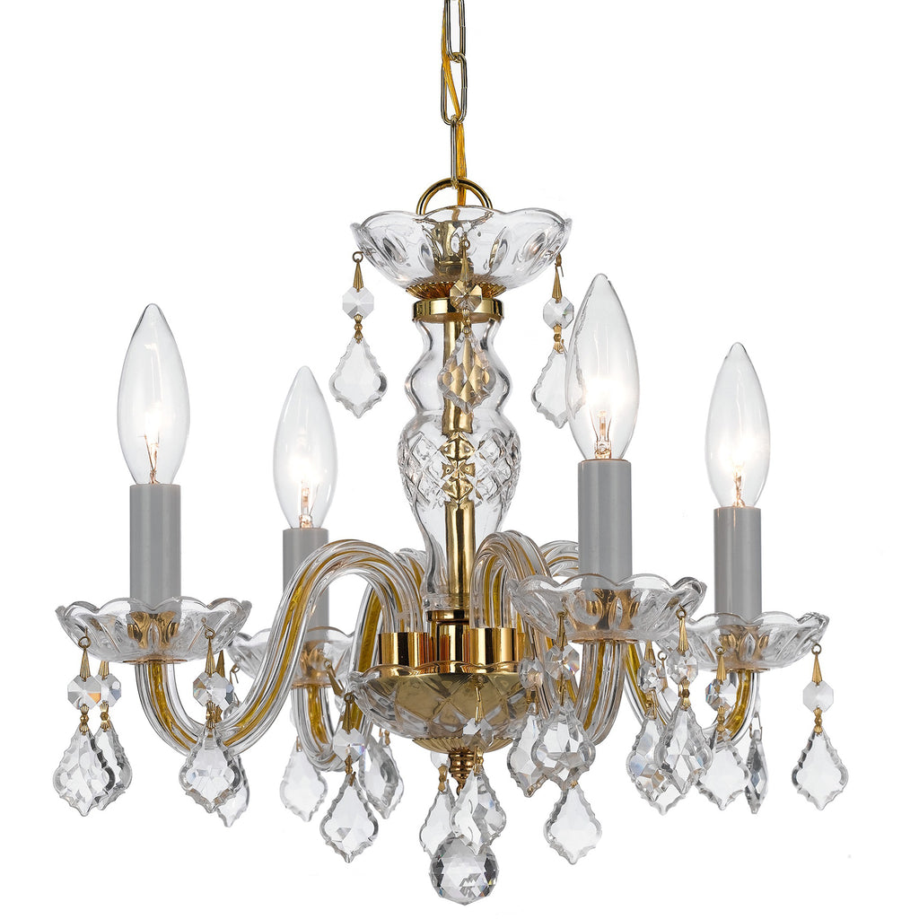 Crystorama Traditional Crystal 15'' Chandelier in Polished Brass - Additional View