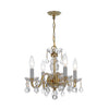 Crystorama Traditional Crystal 15'' Chandelier in Polished Brass - Front View