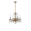Crystorama Traditional Crystal 15'' Chandelier in Polished Brass - Front View