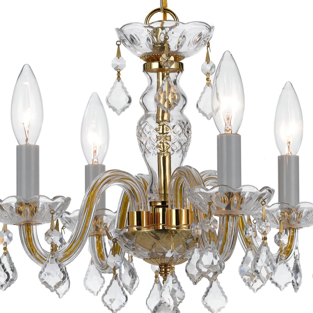 Crystorama Traditional Crystal 15'' Chandelier in Polished Brass - Additional View