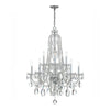 Crystorama Traditional Crystal 32'' Chandelier in Polished Chrome - Front View