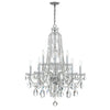 Crystorama Traditional Crystal 32'' Chandelier in Polished Chrome - Front View