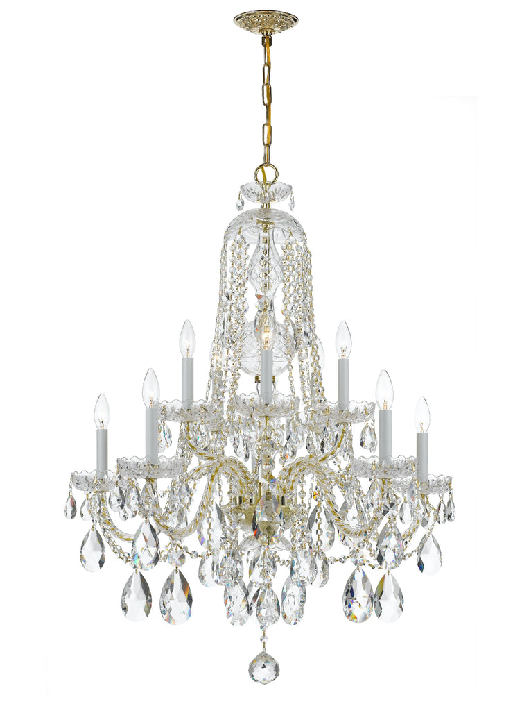 1110-PB-CL-SAQ Traditional Crystal 10 Light Chandelier | Main Image