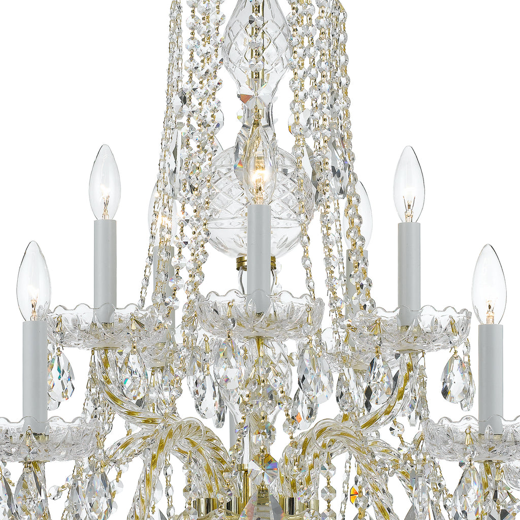 Crystorama Traditional Crystal 32'' Chandelier in Polished Brass - Additional View