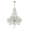 Crystorama Traditional Crystal 32'' Chandelier in Polished Brass - Front View