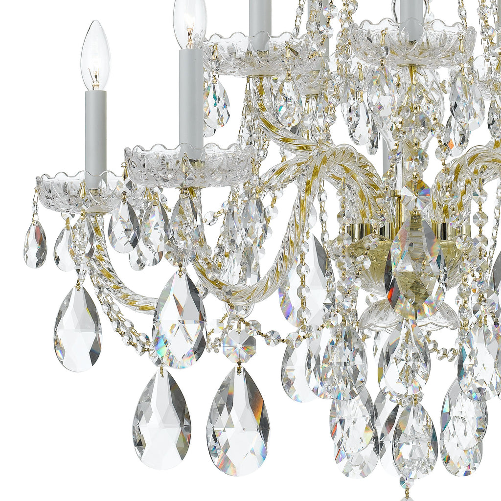 Crystorama Traditional Crystal 32'' Chandelier in Polished Brass - Additional View