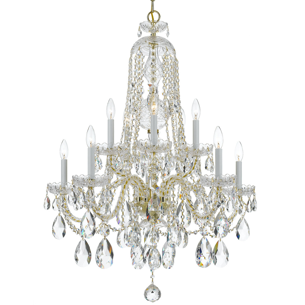 Crystorama Traditional Crystal 32'' Chandelier in Polished Brass - Additional View