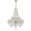Crystorama Traditional Crystal 32'' Chandelier in Polished Brass - Front View