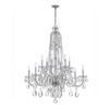 Crystorama Traditional Crystal 37.5'' Chandelier in Polished Chrome - Front View